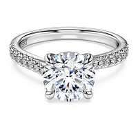 Eternity solitaire ring, Lab-grown diamonds 2.25 ct tw, Round shape, 14K white gold by SWAROVSKI
