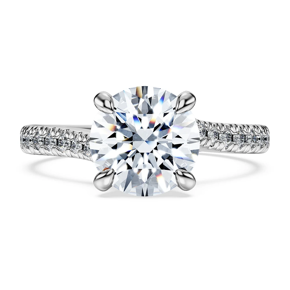 Eternity solitaire ring, Lab-grown diamonds 2.25 ct tw, Round shape, 14K white gold by SWAROVSKI