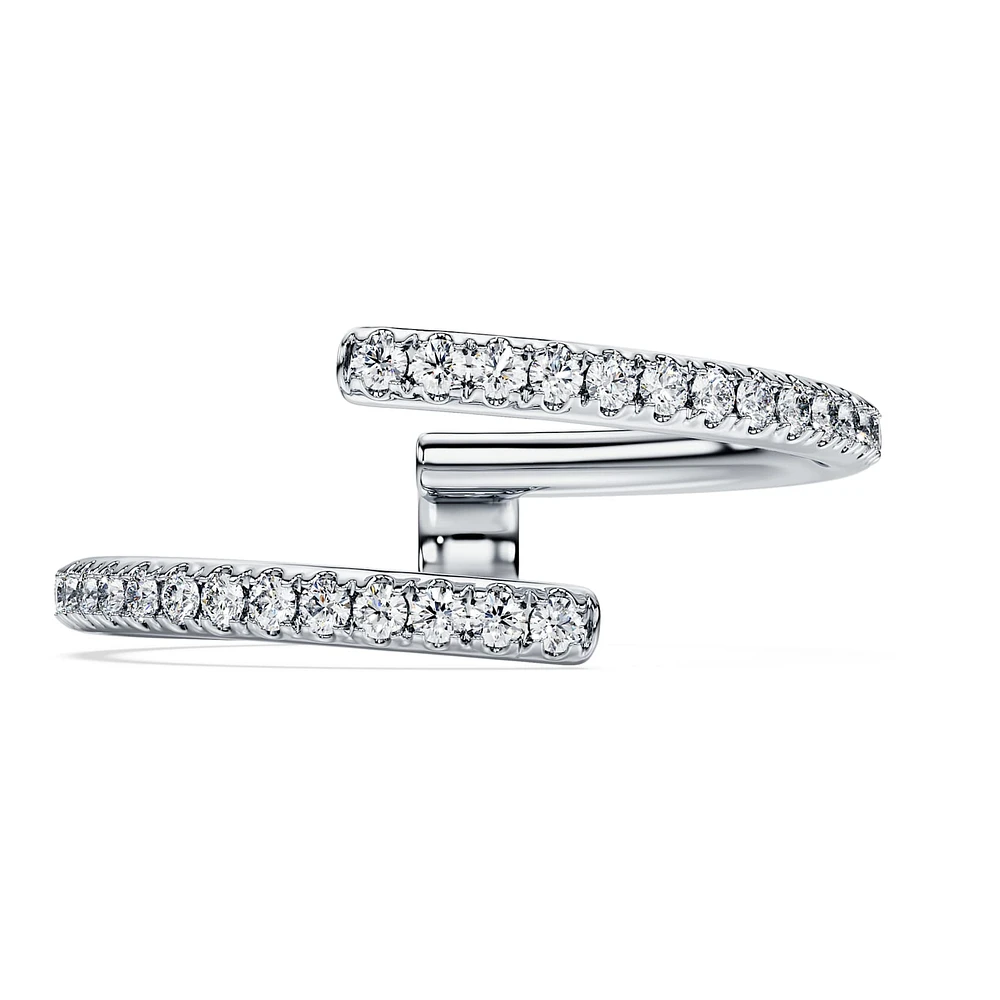 Eternity open band ring, Lab-grown diamonds 0.2 ct tw, Round shape, 14K white gold by SWAROVSKI