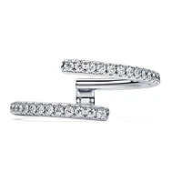Eternity open band ring, Lab-grown diamonds 0.2 ct tw, Round shape, 14K white gold by SWAROVSKI