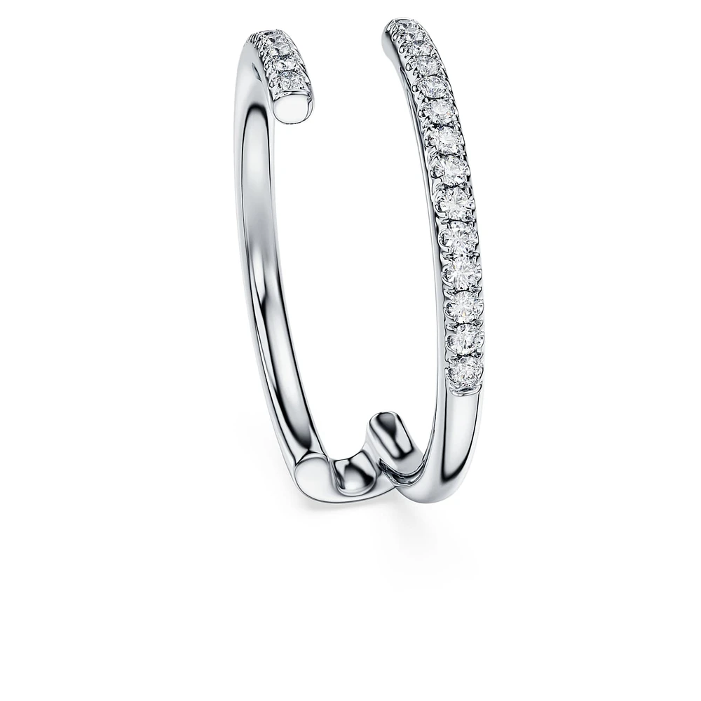 Eternity open band ring, Lab-grown diamonds 0.2 ct tw, Round shape, 14K white gold by SWAROVSKI