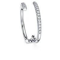 Eternity open band ring, Lab-grown diamonds 0.2 ct tw, Round shape, 14K white gold by SWAROVSKI