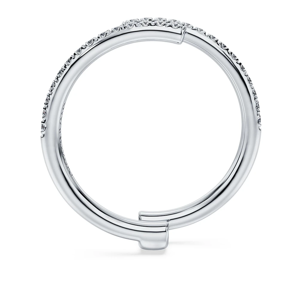 Eternity open band ring, Lab-grown diamonds 0.2 ct tw, Round shape, 14K white gold by SWAROVSKI