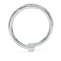 Eternity open band ring, Lab-grown diamonds 0.2 ct tw, Round shape, 14K white gold by SWAROVSKI