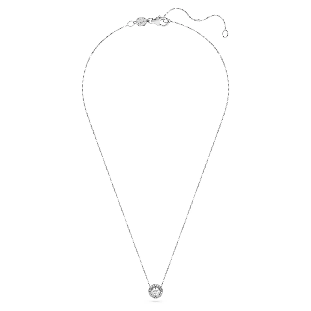 Eternity halo solitaire pendant, Lab-grown diamonds 0.59 ct tw, Round shape, 14K white gold by SWAROVSKI