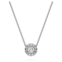 Eternity halo solitaire pendant, Lab-grown diamonds 0.23 ct tw, Round shape, Sterling silver by SWAROVSKI