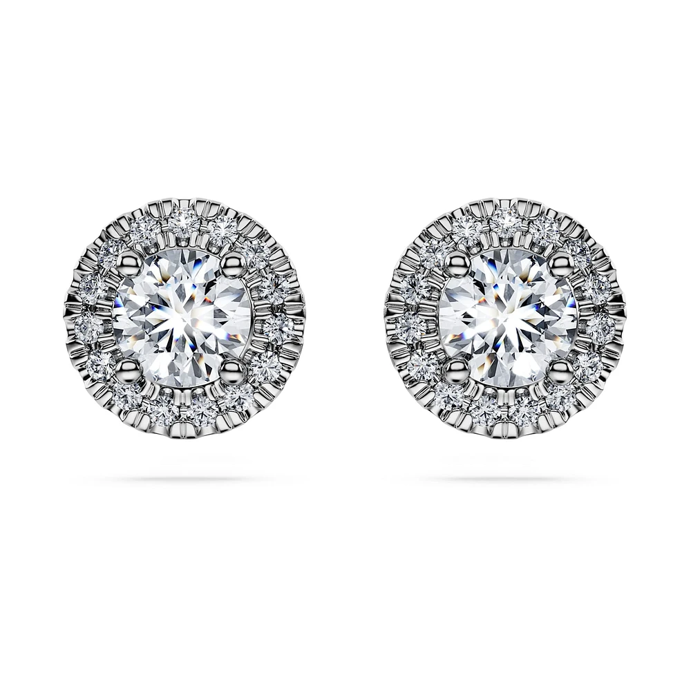 Eternity halo stud earrings, Lab-grown diamonds ct tw, Round shape