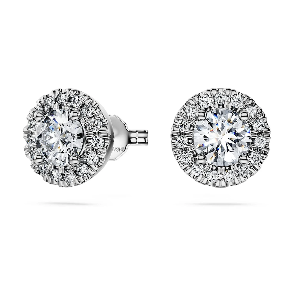 Eternity halo stud earrings, Lab-grown diamonds ct tw, Round shape