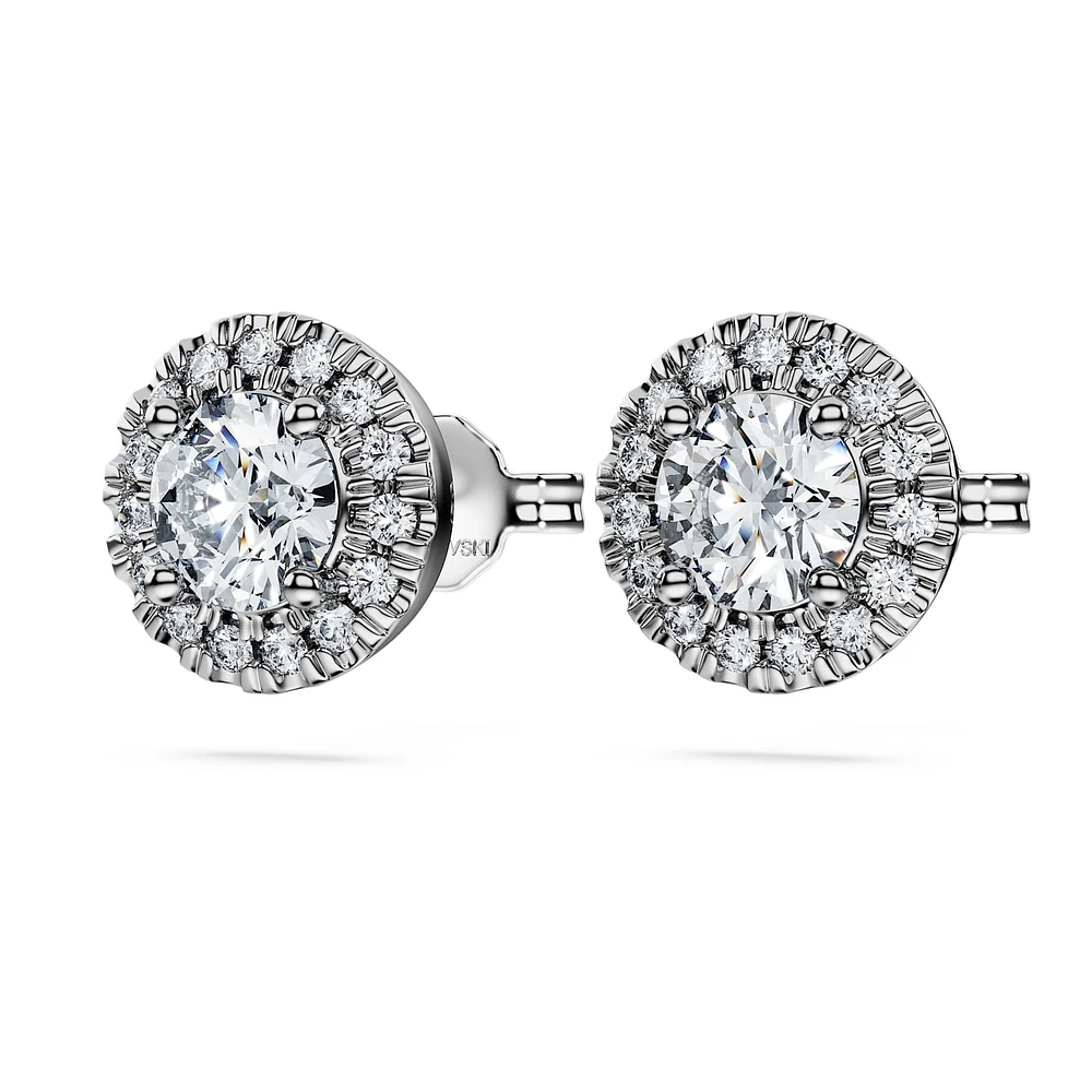 Eternity halo stud earrings, Lab-grown diamonds ct tw, Round shape