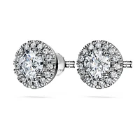 Eternity halo stud earrings, Lab-grown diamonds ct tw, Round shape
