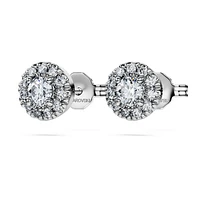 Eternity halo stud earrings, Lab-grown diamonds 0.45 ct tw, Round shape, Sterling silver by SWAROVSKI