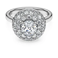 Eternity halo solitaire ring, Lab-grown diamonds 2 ct tw, Round shape, 14K white gold by SWAROVSKI