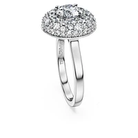 Eternity halo solitaire ring, Lab-grown diamonds 2 ct tw, Round shape, 14K white gold by SWAROVSKI