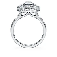 Eternity halo solitaire ring, Lab-grown diamonds 2 ct tw, Round shape, 14K white gold by SWAROVSKI