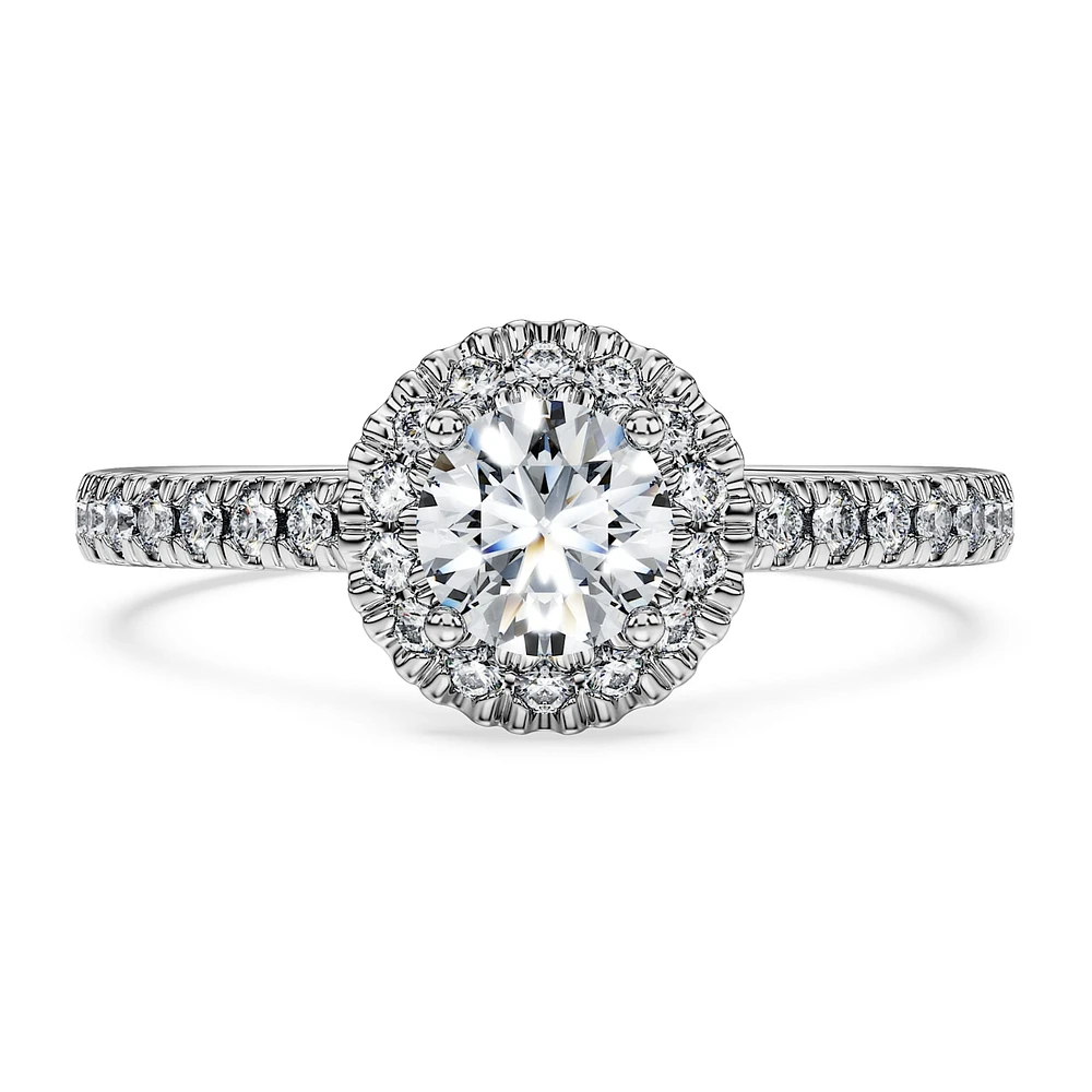 Eternity halo solitaire ring, Lab-grown diamonds ct tw, Round shape