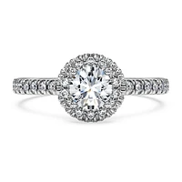 Eternity halo solitaire ring, Lab-grown diamonds ct tw, Round shape