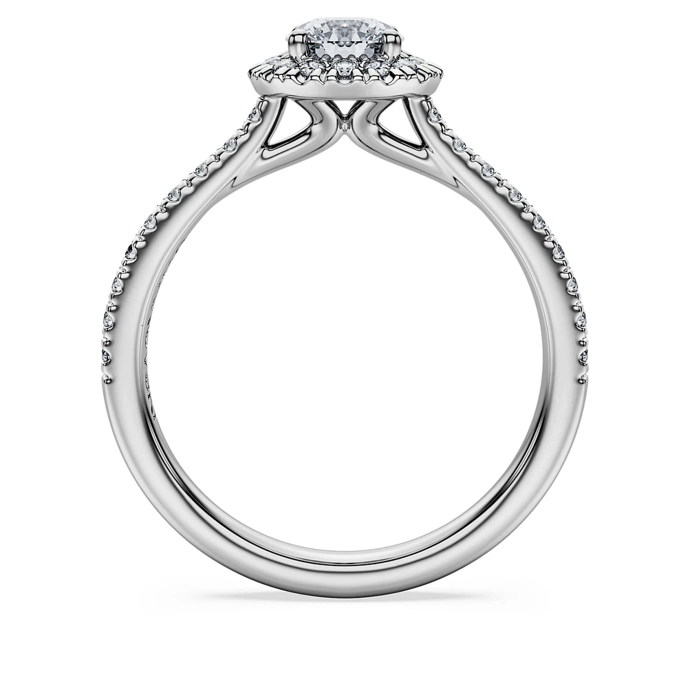 Eternity halo solitaire ring, Lab-grown diamonds ct tw, Round shape
