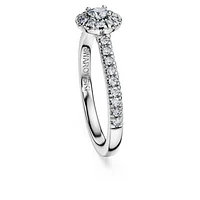 Eternity halo solitaire ring, Lab-grown diamonds 0.45 ct tw, Round shape, Sterling silver by SWAROVSKI