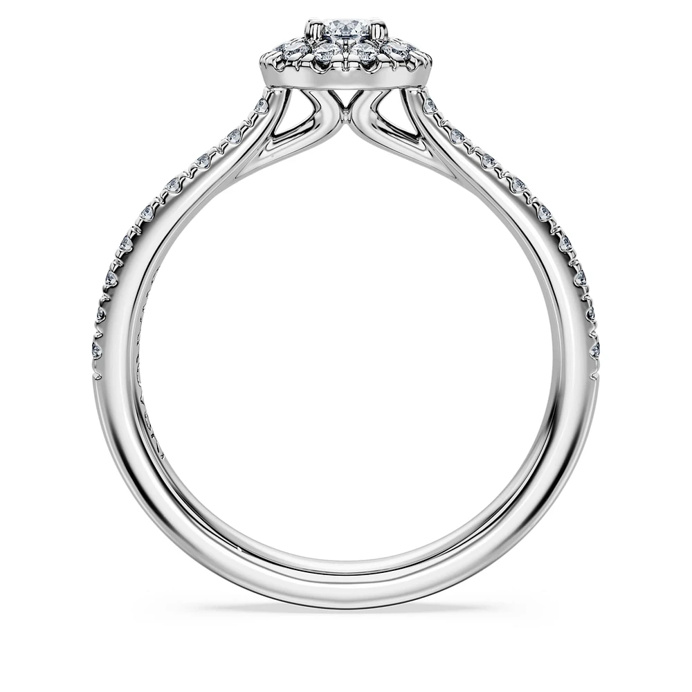 Eternity halo solitaire ring, Lab-grown diamonds 0.45 ct tw, Round shape, Sterling silver by SWAROVSKI