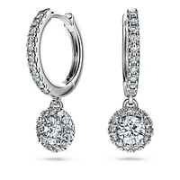 Eternity drop earrings, Lab-grown diamonds 1.1 ct tw, Round shape, 14K white gold by SWAROVSKI