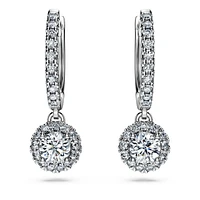 Eternity drop earrings, Lab-grown diamonds 1.1 ct tw, Round shape, 14K white gold by SWAROVSKI