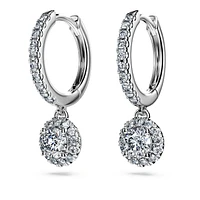Eternity drop earrings, Lab-grown diamonds 1.1 ct tw, Round shape, 14K white gold by SWAROVSKI