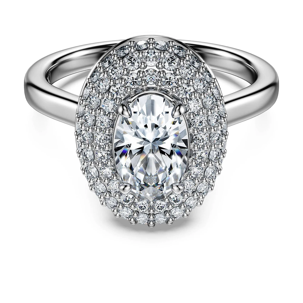 Eternity halo solitaire ring, Lab-grown diamonds 1.5 ct tw, Mixed shapes, 14K white gold by SWAROVSKI