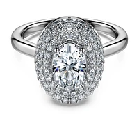 Eternity halo solitaire ring, Lab-grown diamonds 1.5 ct tw, Mixed shapes, 14K white gold by SWAROVSKI