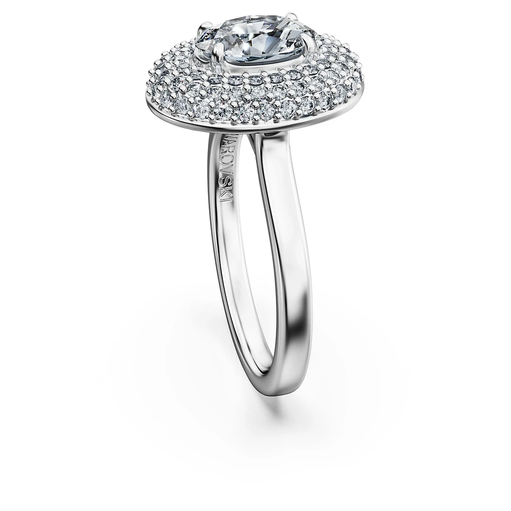 Eternity halo solitaire ring, Lab-grown diamonds 1.5 ct tw, Mixed shapes, 14K white gold by SWAROVSKI