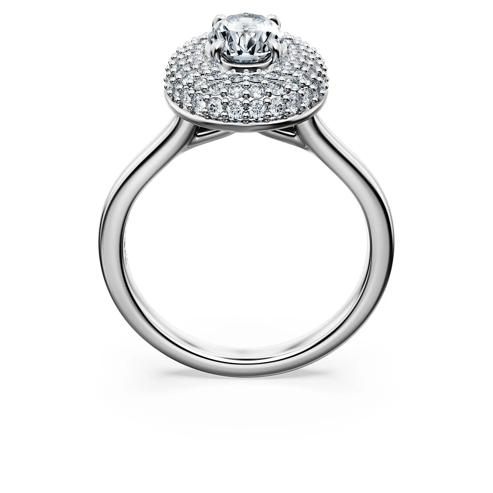 Eternity halo solitaire ring, Lab-grown diamonds 1.5 ct tw, Mixed shapes, 14K white gold by SWAROVSKI