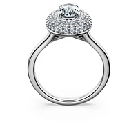 Eternity halo solitaire ring, Lab-grown diamonds 1.5 ct tw, Mixed shapes, 14K white gold by SWAROVSKI