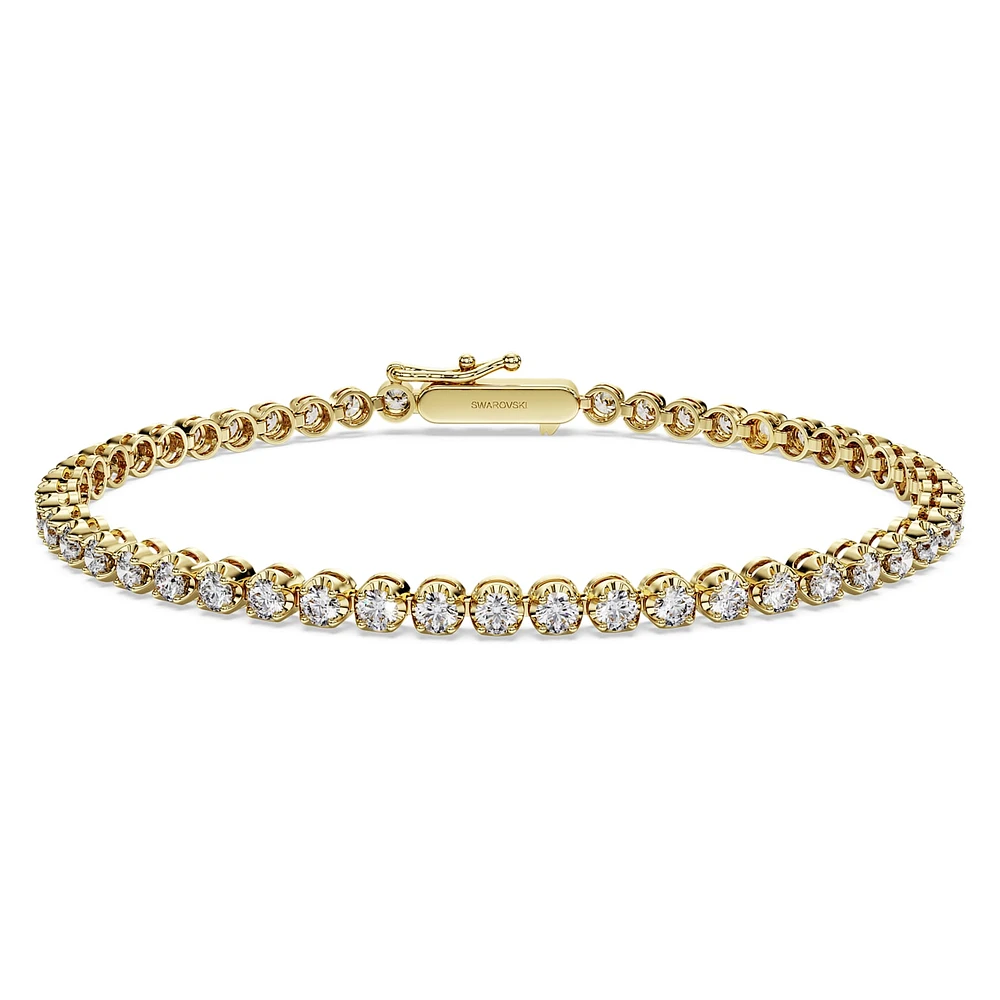 Eternity Tennis bracelet, Lab-grown diamonds 2.5 ct tw, Round shape, 14K yellow gold by SWAROVSKI