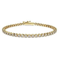 Eternity Tennis bracelet, Lab-grown diamonds 2.5 ct tw, Round shape, 14K yellow gold by SWAROVSKI