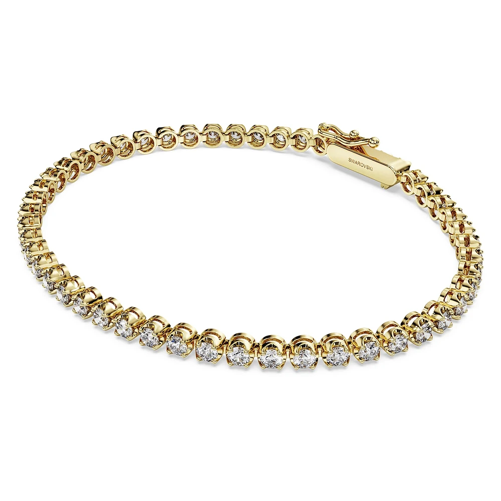Eternity Tennis bracelet, Lab-grown diamonds 2.5 ct tw, Round shape, 14K yellow gold by SWAROVSKI