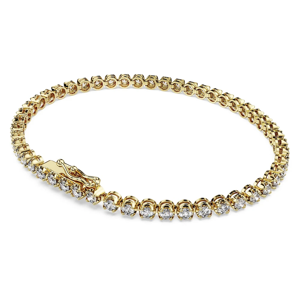 Eternity Tennis bracelet, Lab-grown diamonds 2.5 ct tw, Round shape, 14K yellow gold by SWAROVSKI