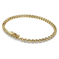 Eternity Tennis bracelet, Lab-grown diamonds 2.5 ct tw, Round shape, 14K yellow gold by SWAROVSKI