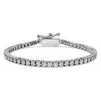 Eternity Tennis bracelet, Lab-grown diamonds 3 ct tw, Round shape, 14K white gold by SWAROVSKI