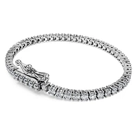 Eternity Tennis bracelet, Lab-grown diamonds 3 ct tw, Round shape, 14K white gold by SWAROVSKI