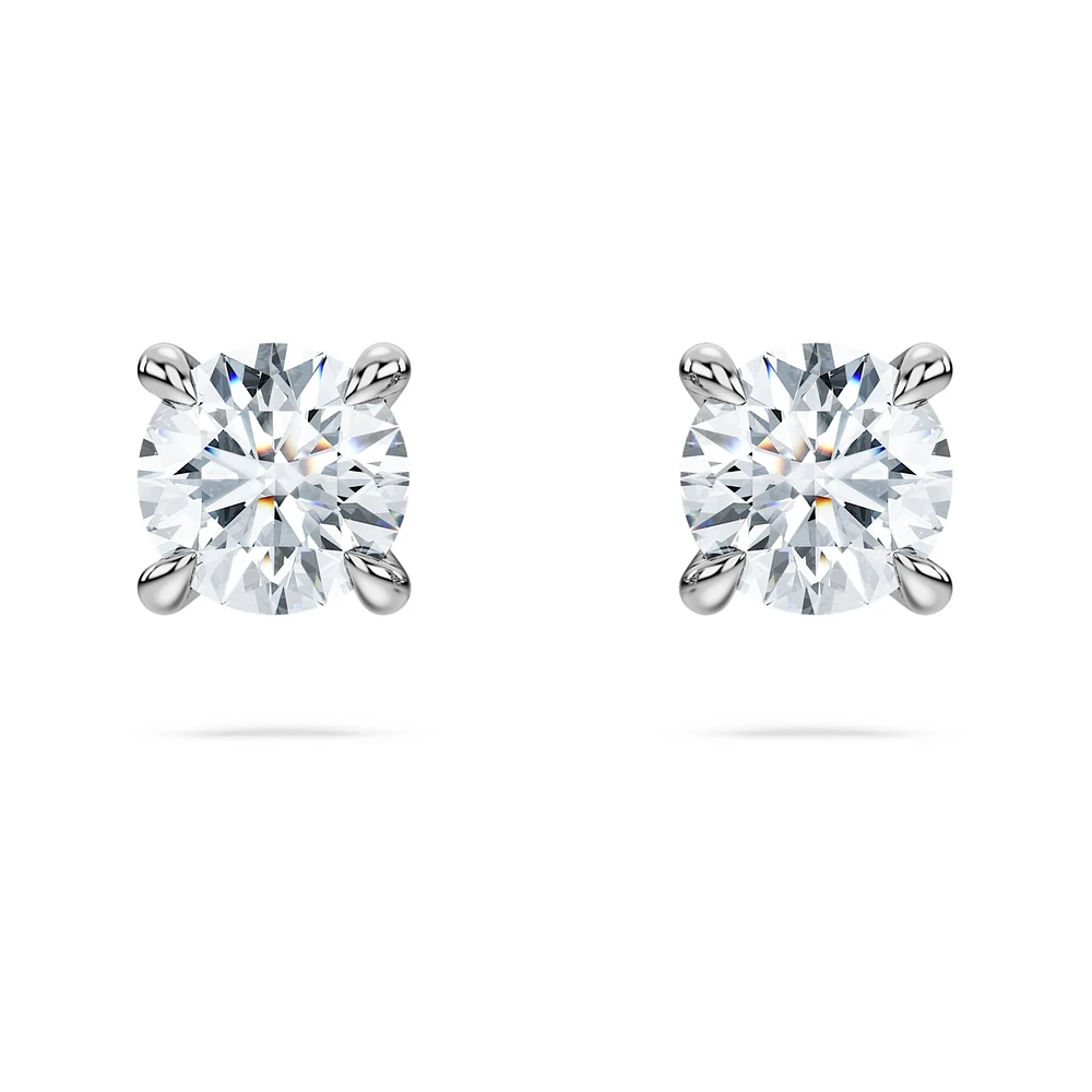 Eternity solitaire stud earrings, Lab-grown diamonds 0.5 ct tw, Round shape, 14K white gold by SWAROVSKI