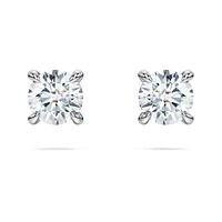 Eternity solitaire stud earrings, Lab-grown diamonds 0.5 ct tw, Round shape, 14K white gold by SWAROVSKI