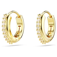 Matrix hoop earrings, Round cut, White