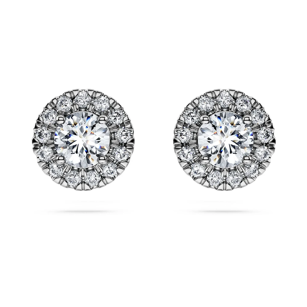 Eternity halo stud earrings, Lab-grown diamonds ct tw, Round shape