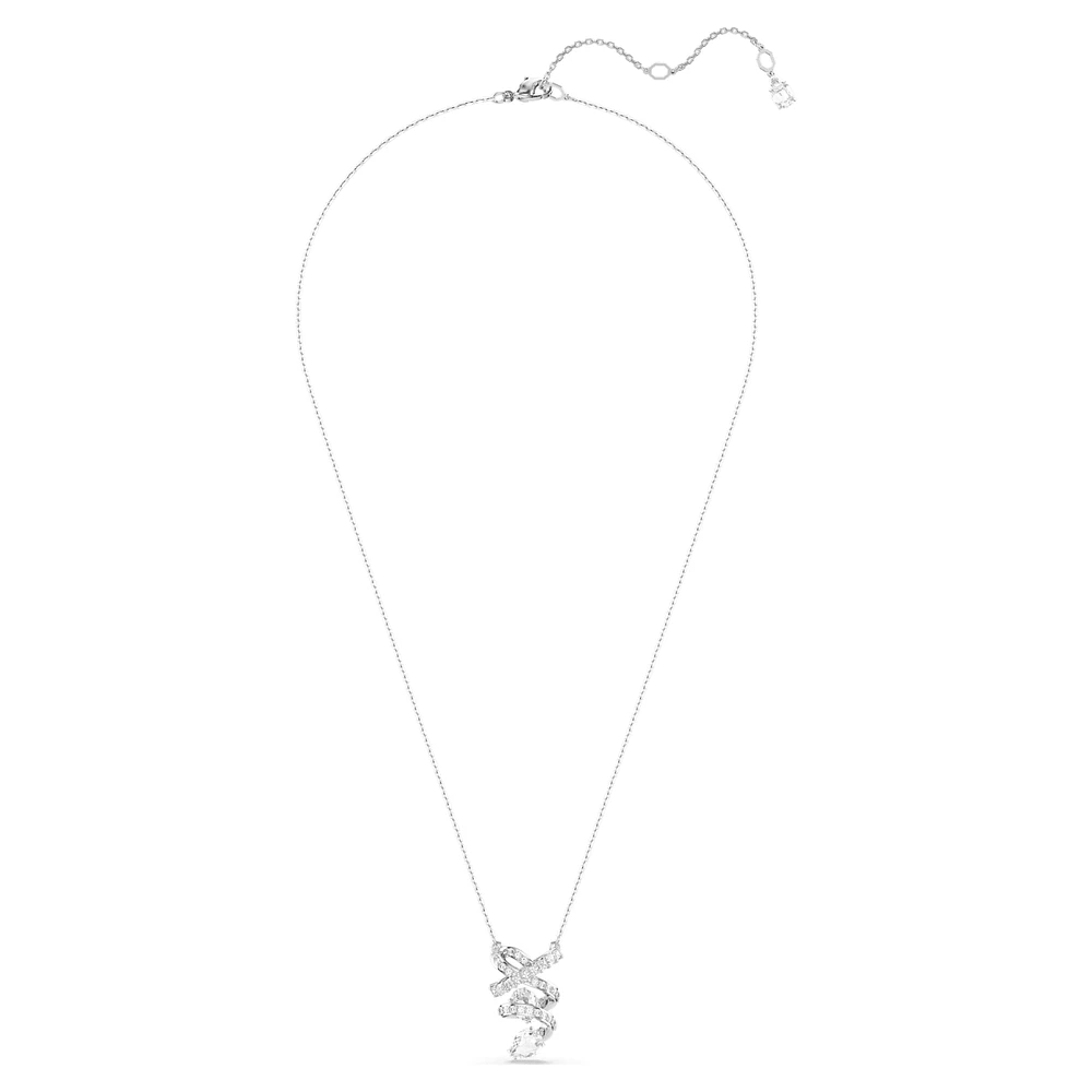 Hyperbola pendant, Mixed cuts, White, Rhodium plated by SWAROVSKI