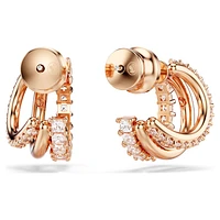 Hyperbola hoop earrings, Mixed cuts, Mini, White, Rose gold-tone plated by SWAROVSKI