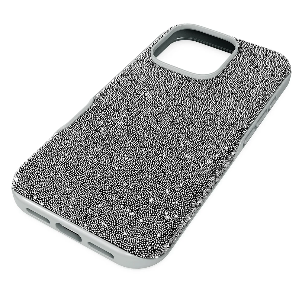 High smartphone case, iPhone® 16 Pro, Silver Tone by SWAROVSKI