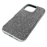 High smartphone case, iPhone® 16 Pro, Silver Tone by SWAROVSKI