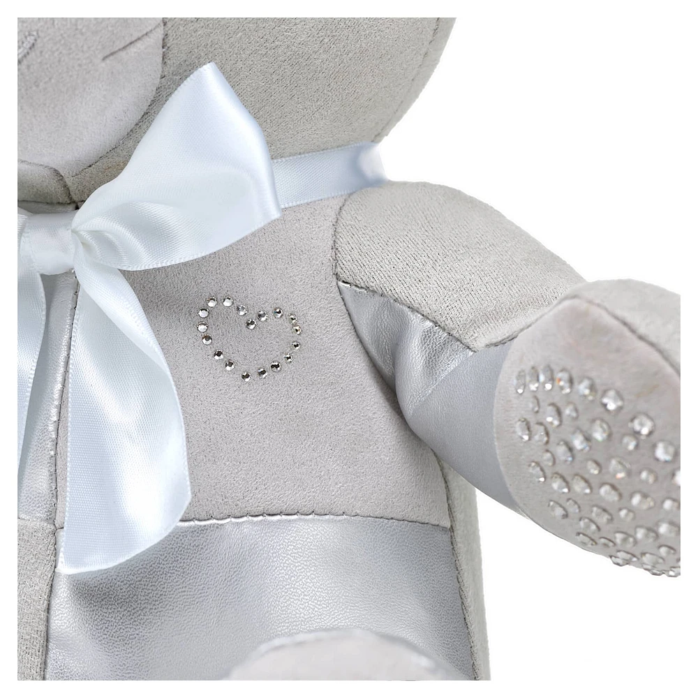 Build-A-Bear Birthstone Bear, Collectible featuring Swarovski® crystals, Teddy bear, April, Silver Tone by SWAROVSKI