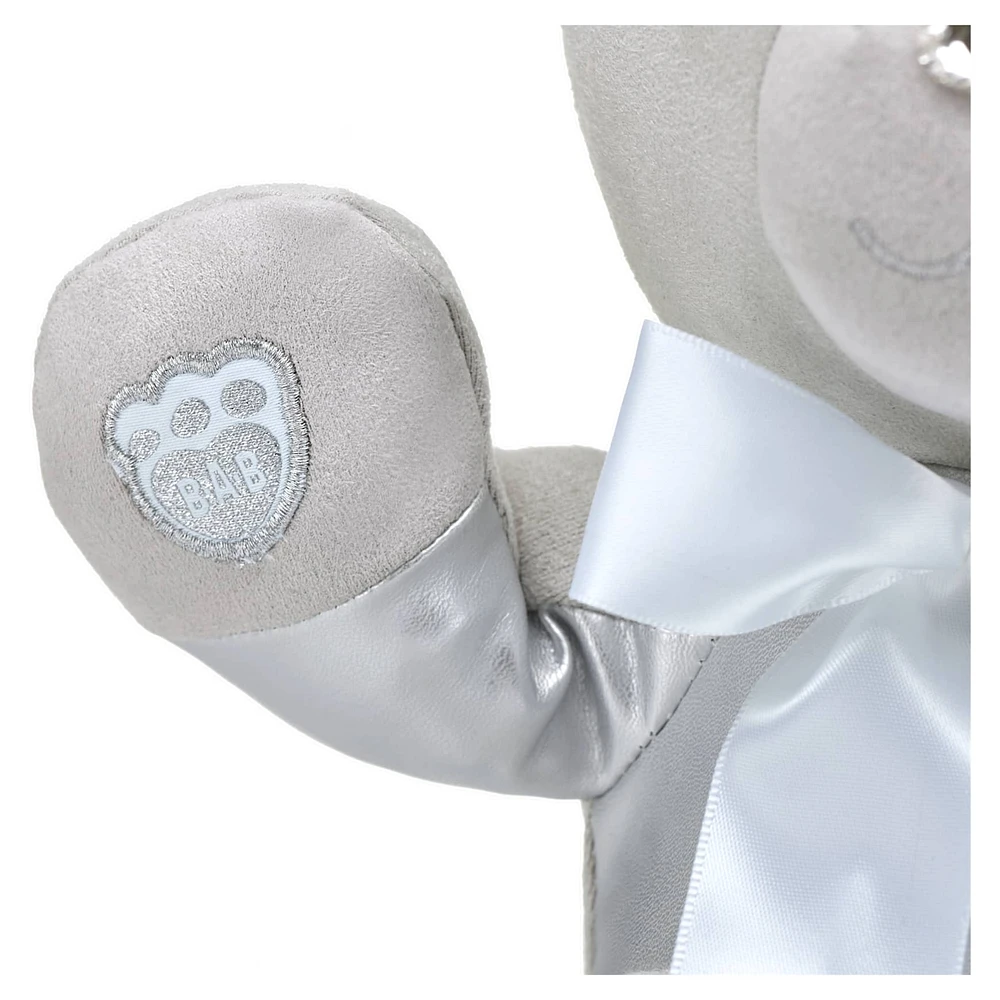 Build-A-Bear Birthstone Bear, Collectible featuring Swarovski® crystals, Teddy bear, April, Silver Tone by SWAROVSKI