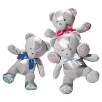 Build-A-Bear Birthstone Bear, Collectible featuring Swarovski® crystals, Teddy bear, April, Silver Tone by SWAROVSKI