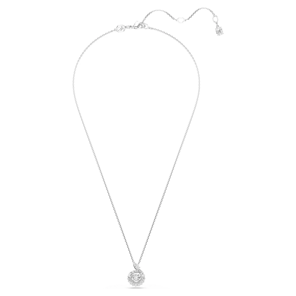 Snake pendant, Mixed cuts, Year of the Snake, White, Rhodium plated by SWAROVSKI